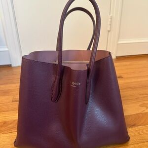 kate spade Pebbled Leather Tote in Wine